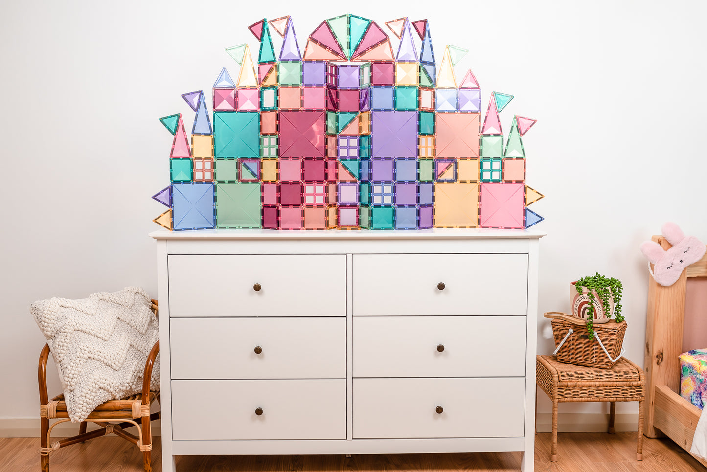 120 vnt. Connetix magnetinis konstruktorius - Pastel Creative pack