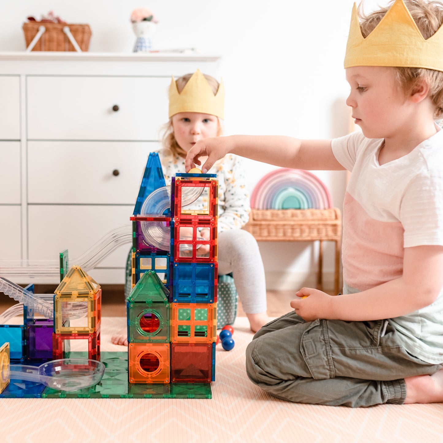 92 vnt. Connetix magnetinis konstruktorius - Rainbow Ball Run Pack