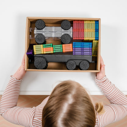 50 vnt. Connetix magnetinis konstruktorius - Rainbow Transport pack