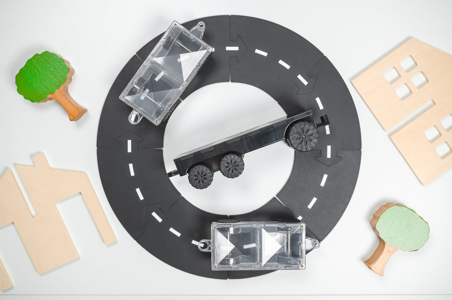 50 vnt. Connetix magnetinis konstruktorius - Rainbow Transport pack