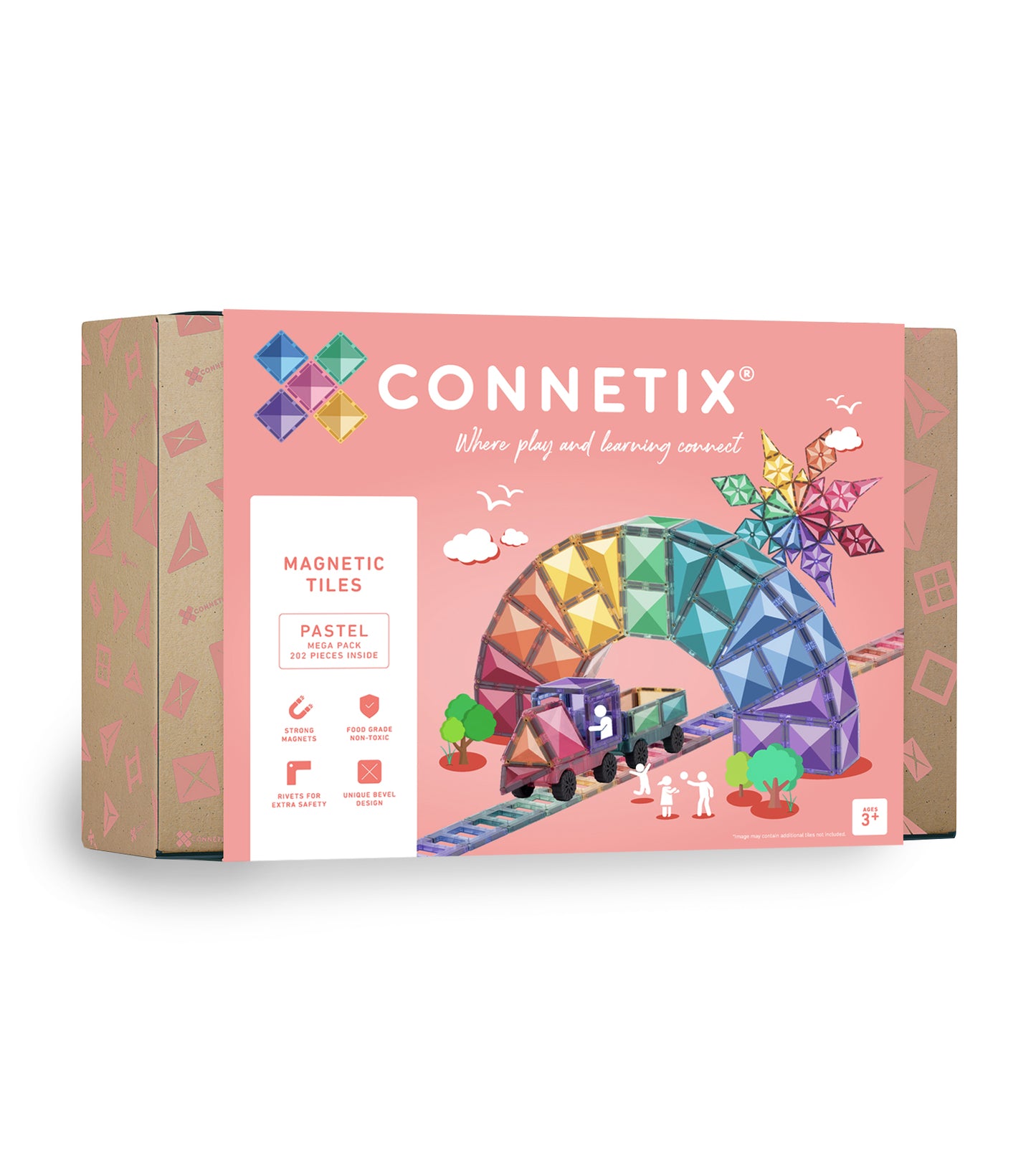 202 vnt. Connetix magnetinis konstruktorius - Pastel Mega Pack
