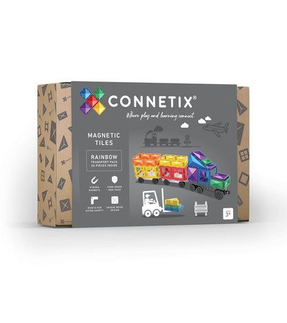 50 vnt. Connetix magnetinis konstruktorius - Rainbow Transport pack