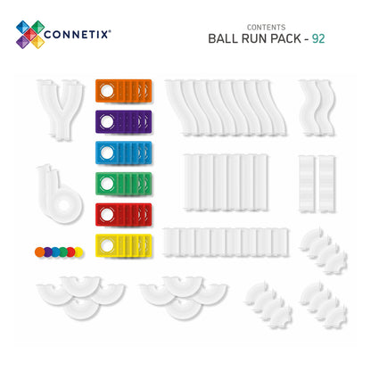92 vnt. Connetix magnetinis konstruktorius - Rainbow Ball Run Pack