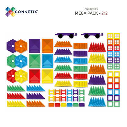 212 vnt. Connetix magnetinis konstruktorius - Rainbow Mega Pack